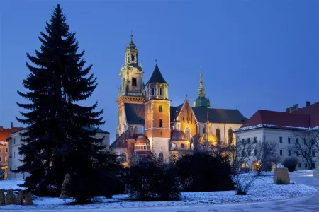 Predvianočný Krakow z východu